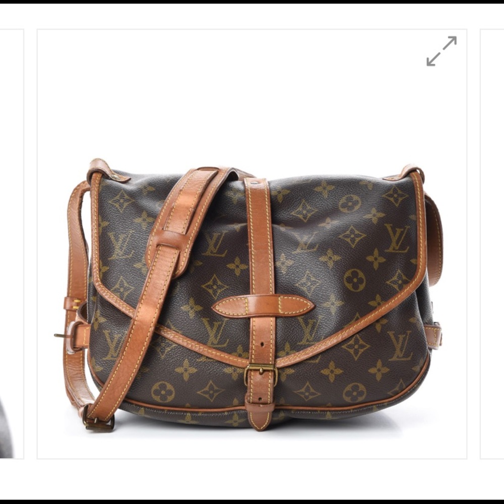 Louis Vuitton Monogram Canvas Brown Tan Crossbody Saddle Bag